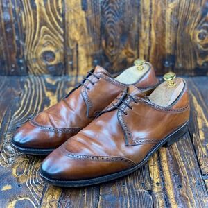 Bontoni Bespoke Men's Walnut Leather Derby Dress Shoe Size 13 Wide Made in Italy